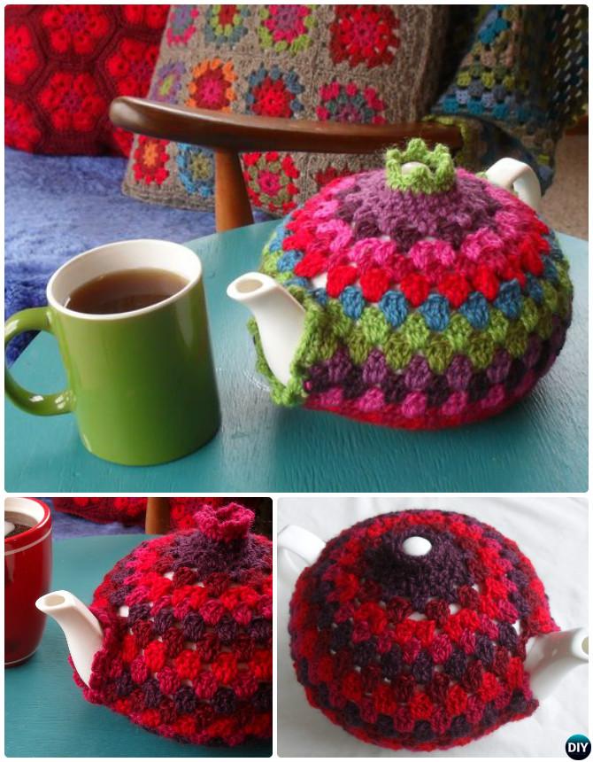 Crochet Granny Tea Cozy Free Pattern-20 Crochet Knit Tea Cozy Free Patterns