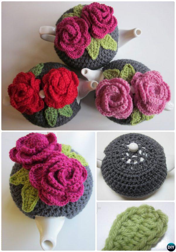 Crochet Rose Tea Cozy Free Pattern-20 Crochet Knit Tea Cozy Free Patterns