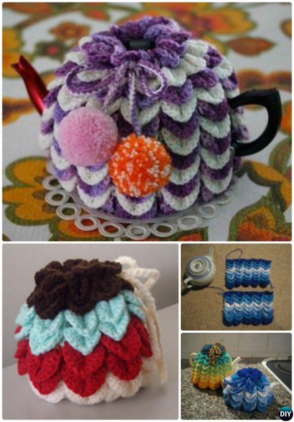 Crochet Scallop Tea Cozy Free Pattern-20 Crochet Knit Tea Cozy Free Patterns