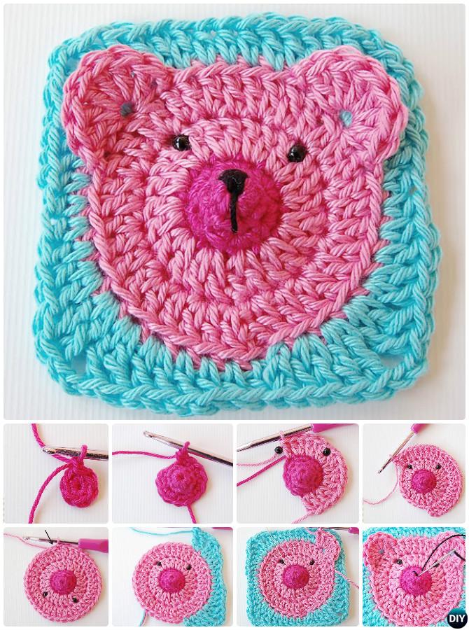 Crochet Teddy Bear Granny Square Free Pattern