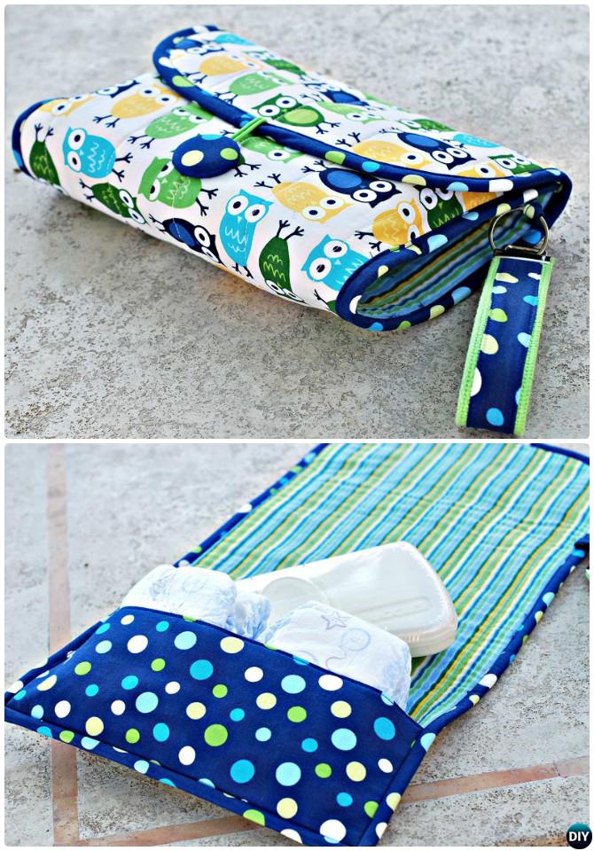DIY Baby Changing Pad with Diaper Pocket Sew Pattern Picture Instructions