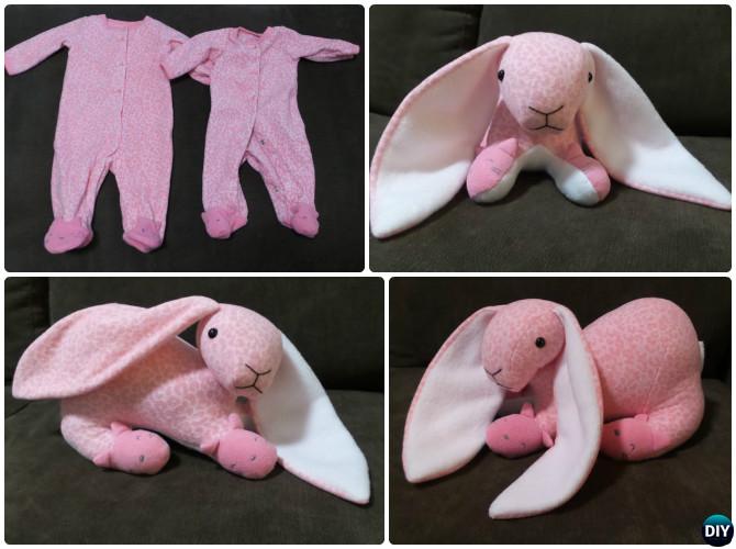 DIY Baby Onesie Memory Bunny Keepsake Tutorial Free Pattern 