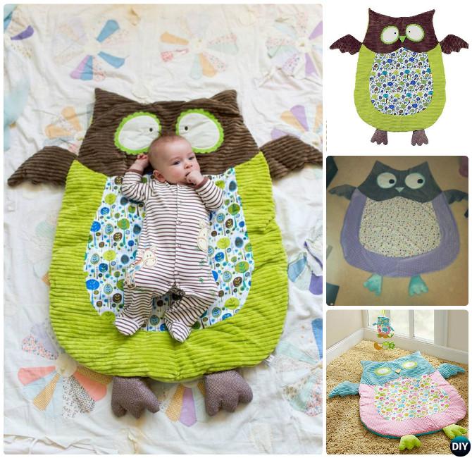 DIY Baby Owl Nap Mat Sew Pattern-Handmade Baby Shower Gift Ideas Instructions