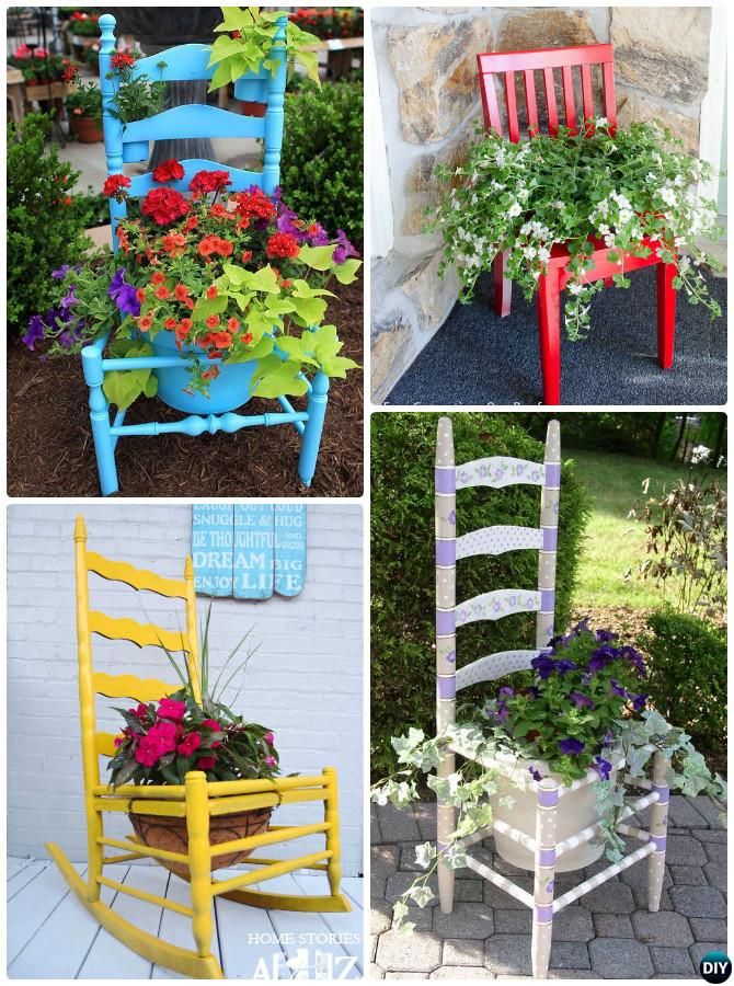 DIY Broken Chair Planter Instructions-20 DIY Upcycled Container Gardening Planters Projects