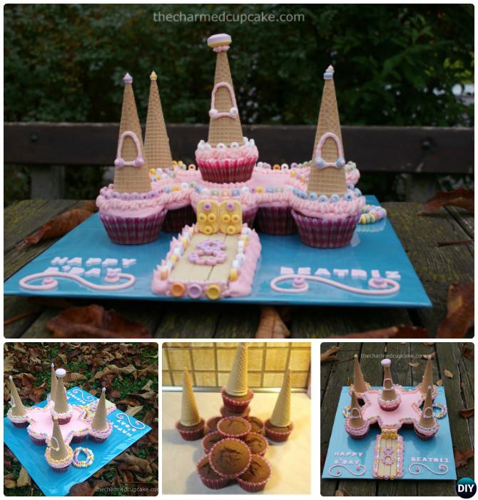 DIY Castle Pull Apart Cupcake Cake-20 Gorgeous Pull Apart Cupcake Cake Designs For Any Party