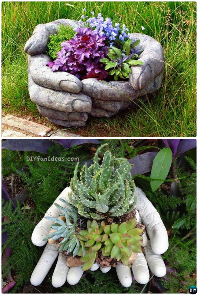 DIY Cement Hand Planter Cup-Concrete Planter DIY Ideas Projects Instruction with Video