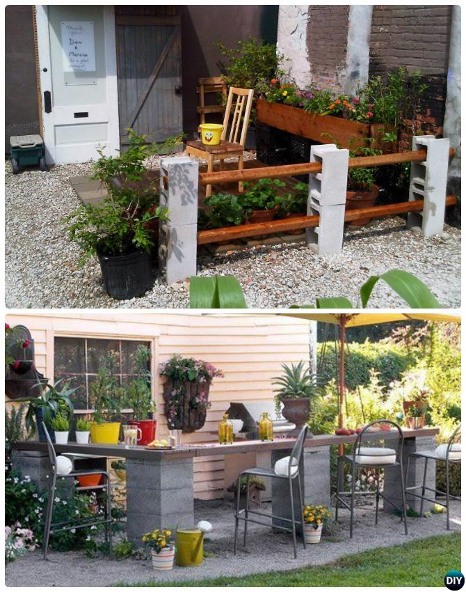 DIY Cinder Block Garden Fence-10 Simple Cinder Block Garden Projects