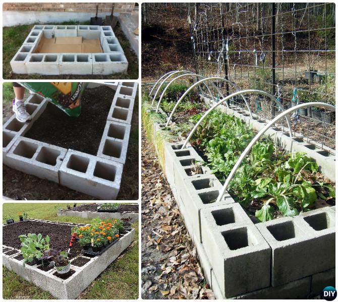 DIY Cinder Block Raised Garden Bed Instruction-10 Simple Cinder Block Garden Projects