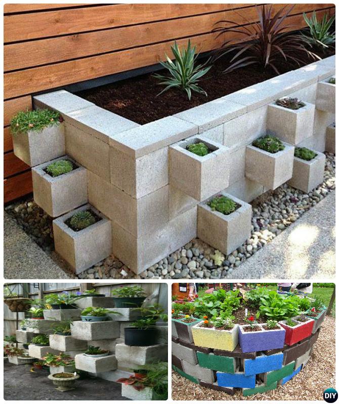 DIY Cinder Block Garden Projects Instructions