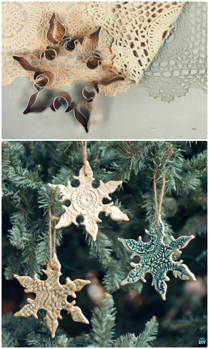 DIY Cookie Cutter Lace Snowflake Ornament Instruction