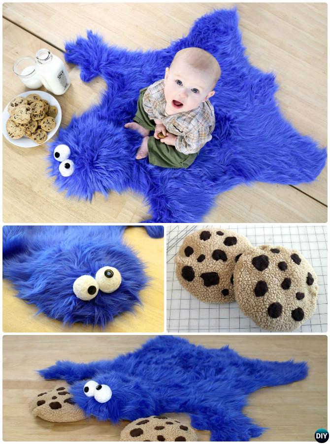 DIY Cookie Monster Rug Instruction-20 No Crochet DIY Rug Ideas Instructions