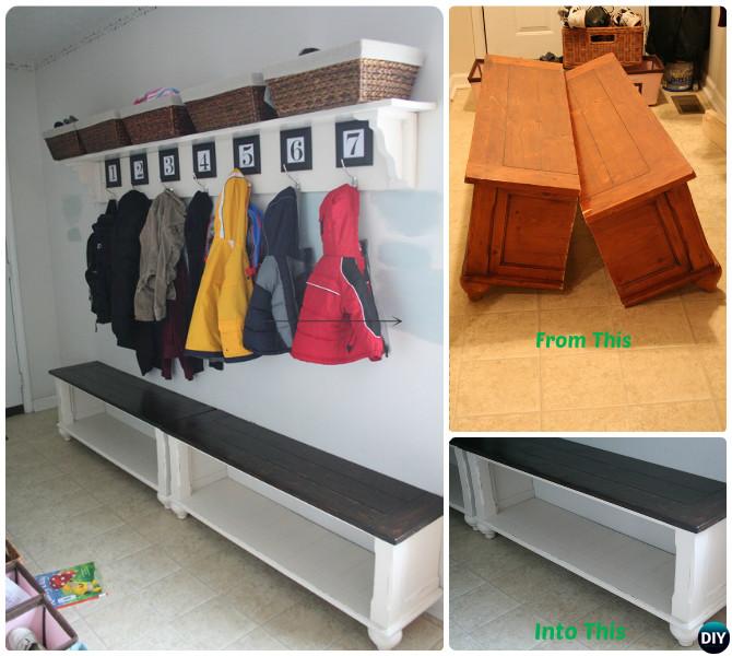 DIY Cut Up TABLE Entryway Bench Instructions-20 Best Entryway Bench DIY Ideas Projects 