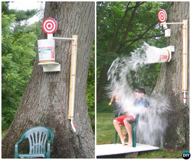 DIY Dunk Bucket-20 DIY Summer Outdoor Games For Kids Adults