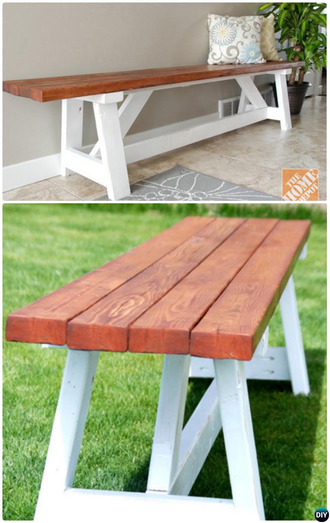 DIY Farmhouse Entryway Bench Instructions-20 Best Entryway Bench DIY Ideas Projects 