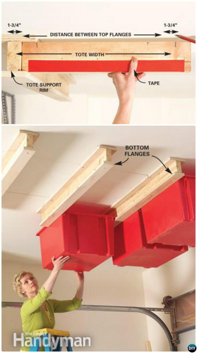 DIY Garage Ceiling Sliding Storage System-Garage Organization and Storage DIY Ideas Projects 