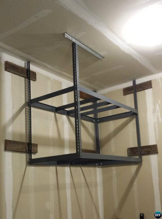 DIY Hanging Storage Shelf-Garage Organization and Storage DIY Ideas Projects 