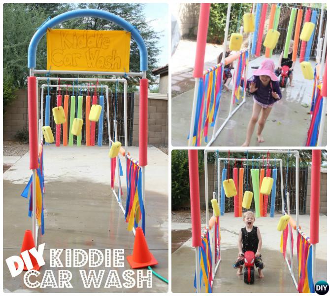 DIY Kiddie Car Wash -20 DIY Summer Outdoor Games For Kids Adults