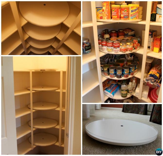 DIY Lazy Susan Pantry Storage-16 Brilliant Kitchen Storage Solutions You Can Make Yourself