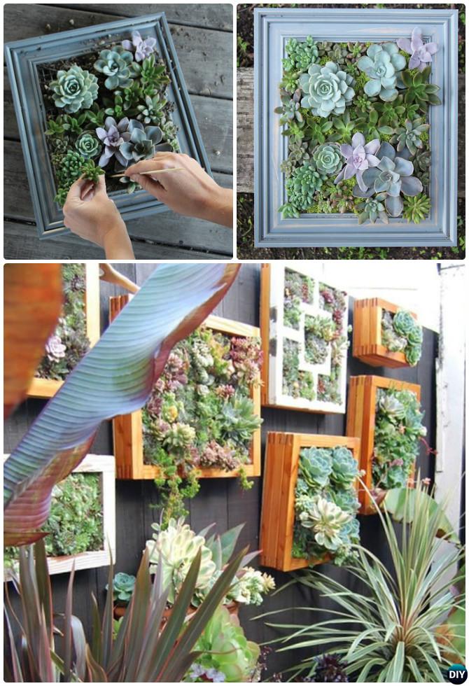 DIY Living Succulent Wall Garden Fence Decor-20 Fence Decoration Makeover DIY Ideas
