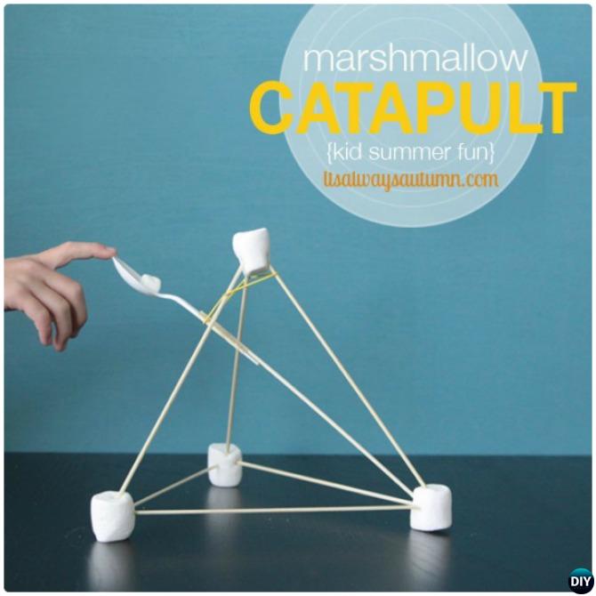 DIY Marshmallow Catapults-20 Indoor Kids Activities