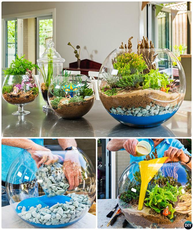 DIY Mini Glass Bowl Terrarium-DIY Mini Fairy Terrarium Garden Ideas
