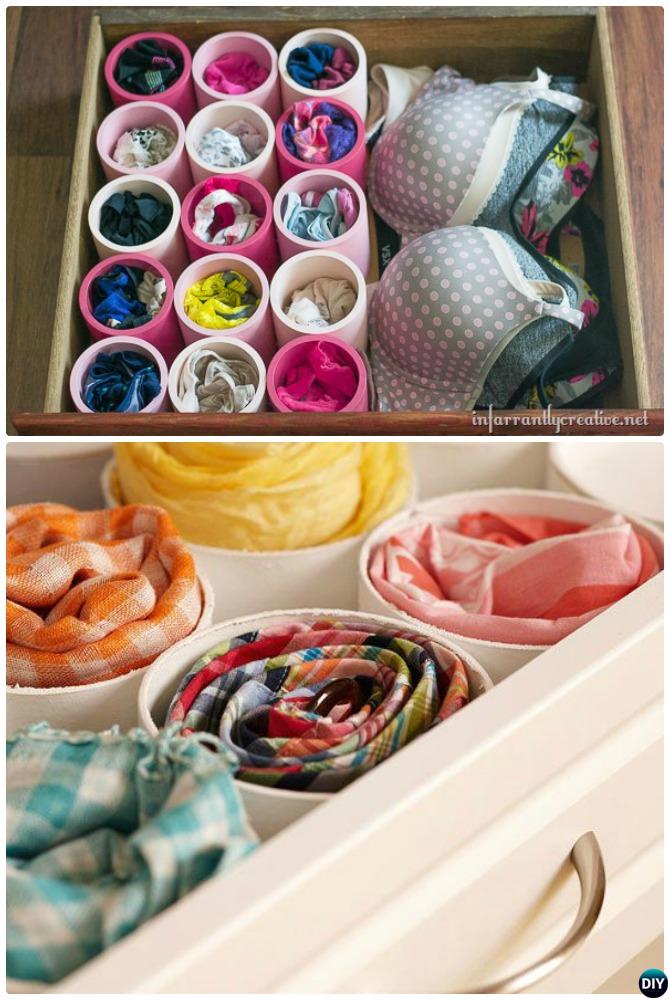 DIY PVC Drawer Organizer-20 PVC Home Organization and Storage Projects