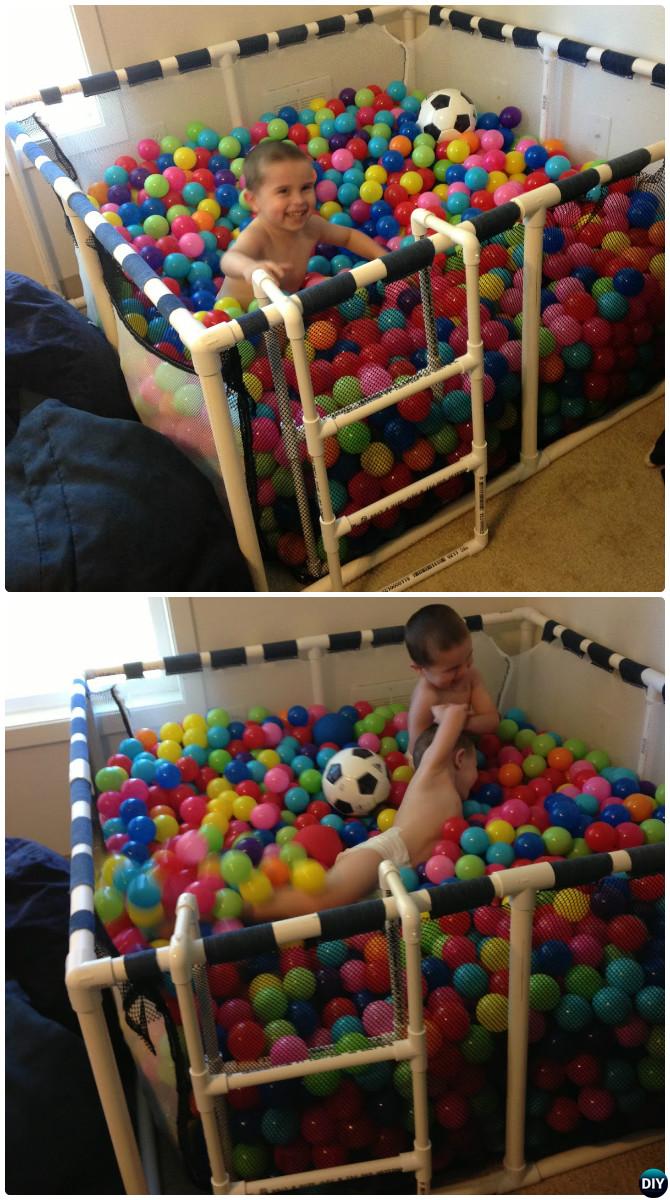 DIY PVC Pipe Ball Pit-20 PVC Pipe DIY Projects For Kids