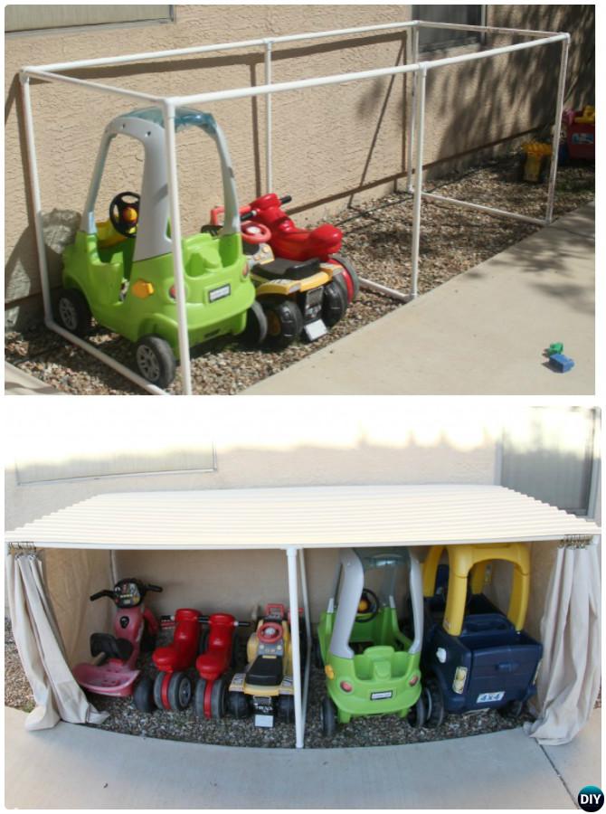 DIY PVC Pipe Car Parking Garage -20 PVC Pipe DIY Projects For Kids