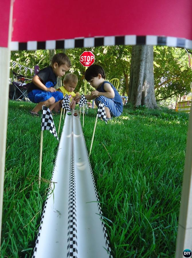 DIY PVC Pipe Car Race Track-20 PVC Pipe DIY Projects For Kids