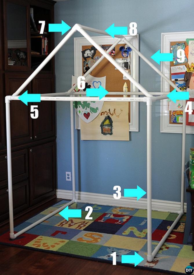 DIY PVC Pipe Fort House-20 PVC Pipe DIY Projects For Kids 