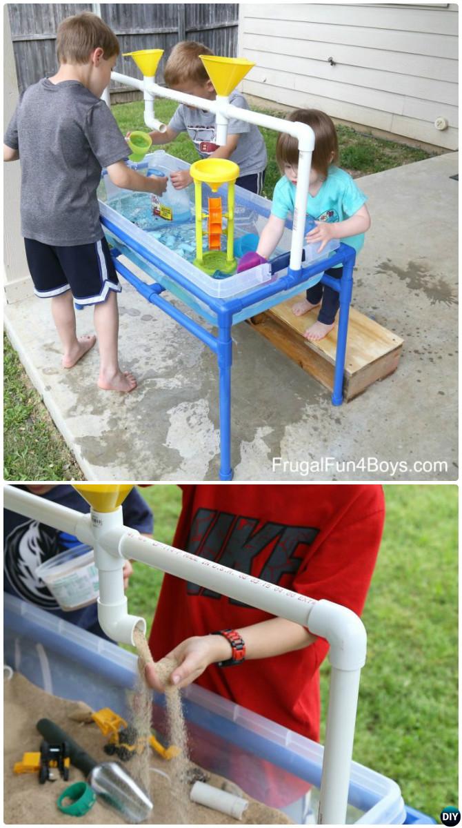 DIY PVC Pipe Sand Water Table-20 PVC Pipe DIY Projects For Kids