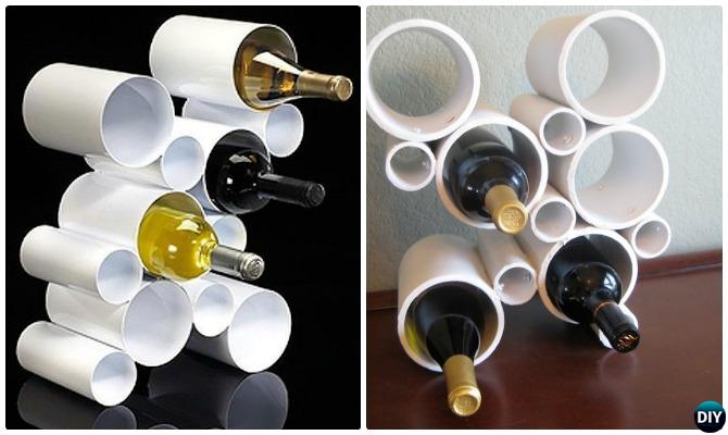 DIY PVC Pipe Wine Rack-20 PVC Home Organization and Storage Projects
