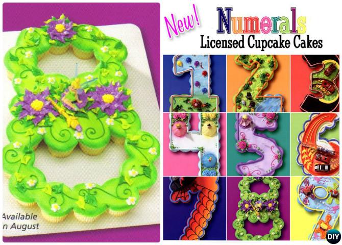 DIY Pull Apart Number Cupcake Cake-20 Gorgeous Pull Apart Cupcake Cake Designs For Any Party