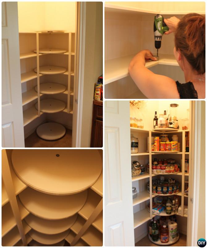 DIY Rotating Lazy Susan Pantry Storage Cabinet Free Plan Instruction 