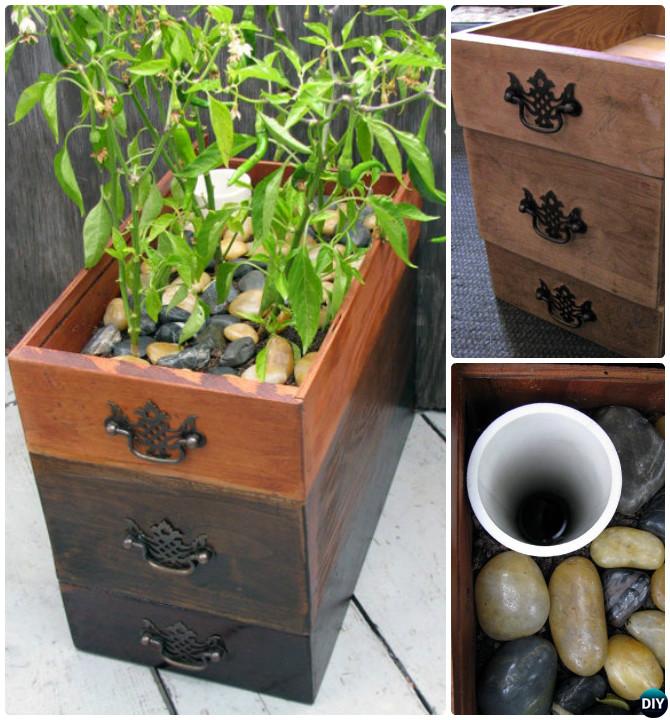 DIY Self Watering Drawer Planter Instruction DIYHowto-Best Draw Gardening Ideas