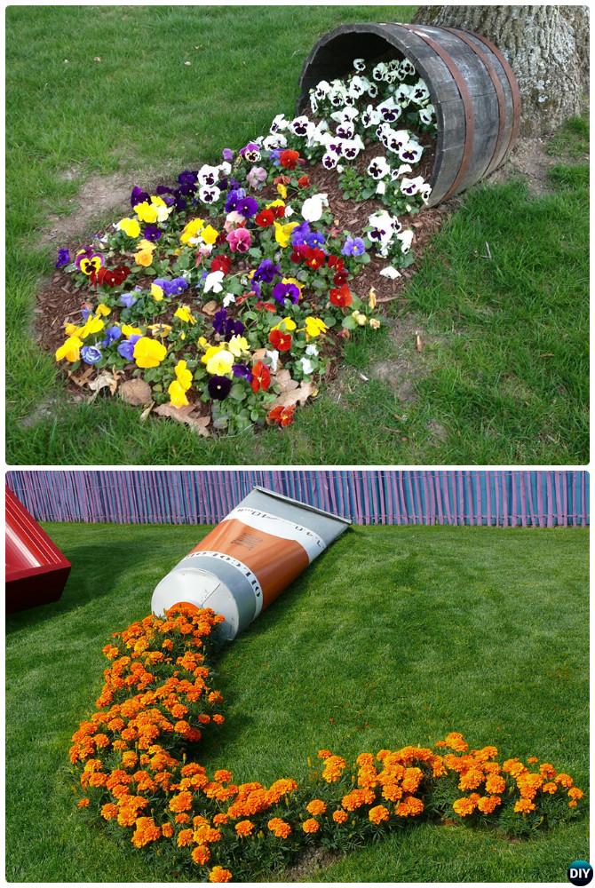 DIY Spilled Flower Pot-20 Colorful Garden Art DIY Decorating Ideas Instructions