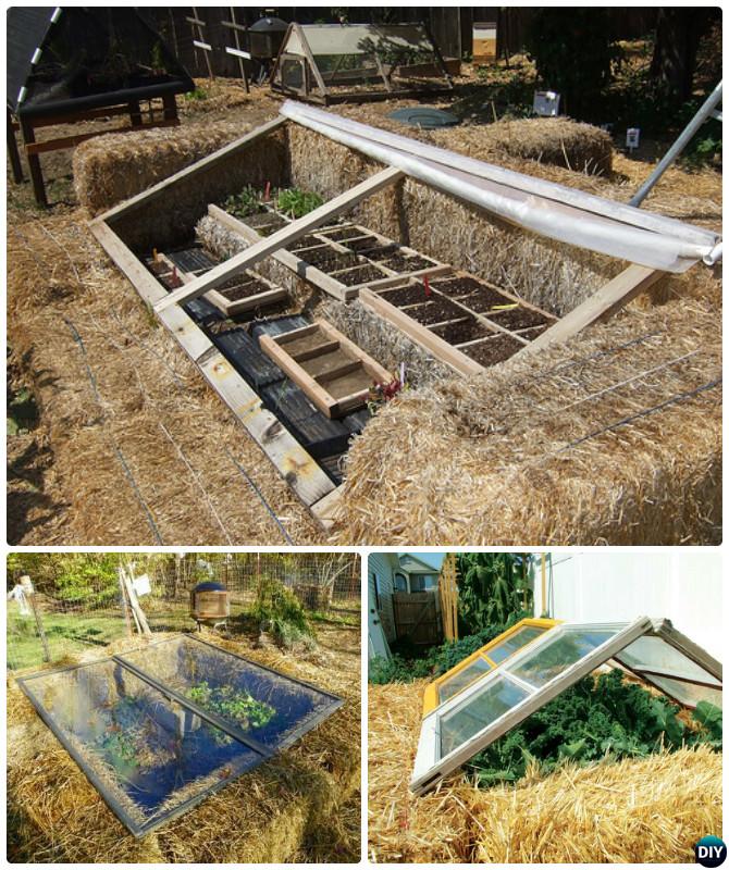 DIY Straw Bale Cold Frame Greenhouse-18 DIY Green House Projects Instructions