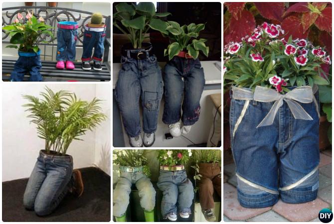 DIY Upcycled Jean Planter Instructions-20 DIY Upcycled Container Gardening Planters Projects