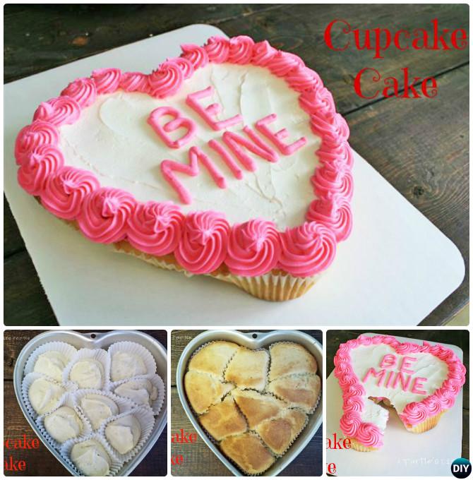 DIY Valentine Heart Pull Apart Cupcake Cake-20 Gorgeous Pull Apart Cupcake Cake Designs For Any Party