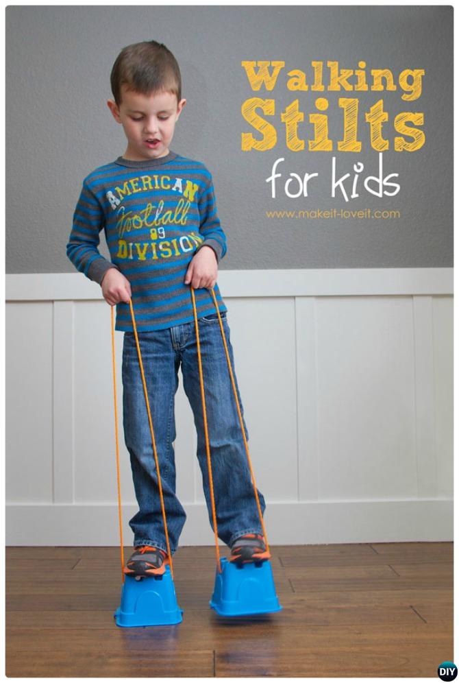DIY Walking Stilts-20 Indoor Kids Activities 