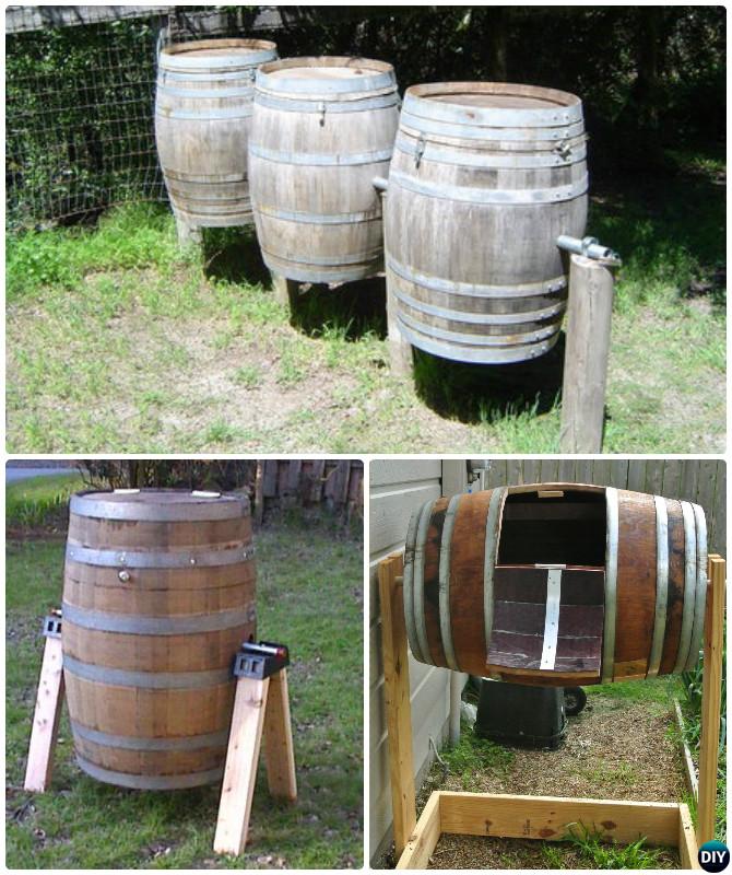 DIY Wine Barrel Compost Bin Instruction-12 Simple DIY Compost Bin Projects