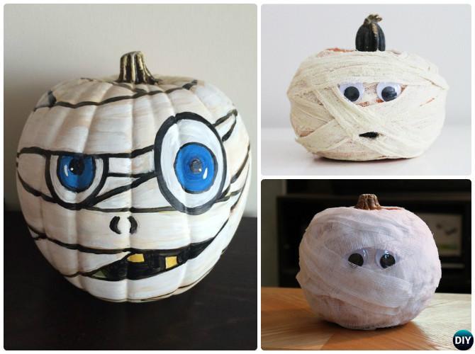 DIY Mummy Pumpkin Instructions-16 No Carve Pumpkin DIY Ideas 