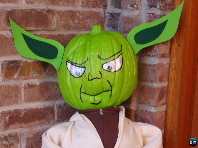 DIY Yoda Pumpkin Instructions-16 No Carve Pumpkin DIY Ideas
