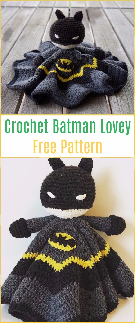Amigurumi Crochet Batman Lovey Free Pattern-Amigurumi Crochet Bat Free Patterns