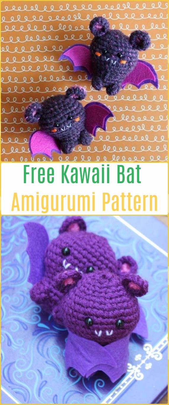 Crochet Amigurumi Kawaii Bat Free Pattern-Amigurumi Crochet Bat Free Patterns