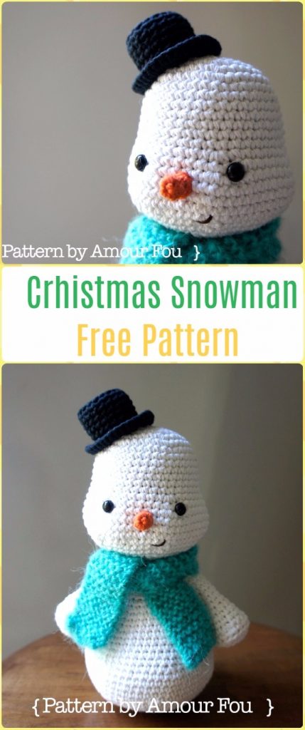 Crochet Christmas Snowman Free Pattern - Amigurumi Crochet Christmas Softies Toys Free Patterns
