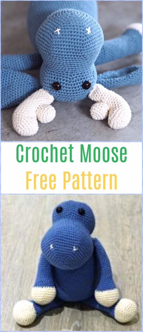 Crochet Moose Free Pattern - Amigurumi Crochet Christmas Softies Toys Free Patterns