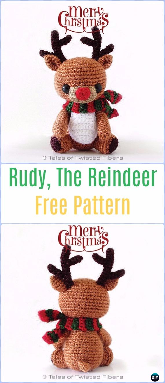 Crochet Amigurumi Rudy The Reindeer Free Pattern - Amigurumi Crochet Christmas Softies Toys Free Patterns