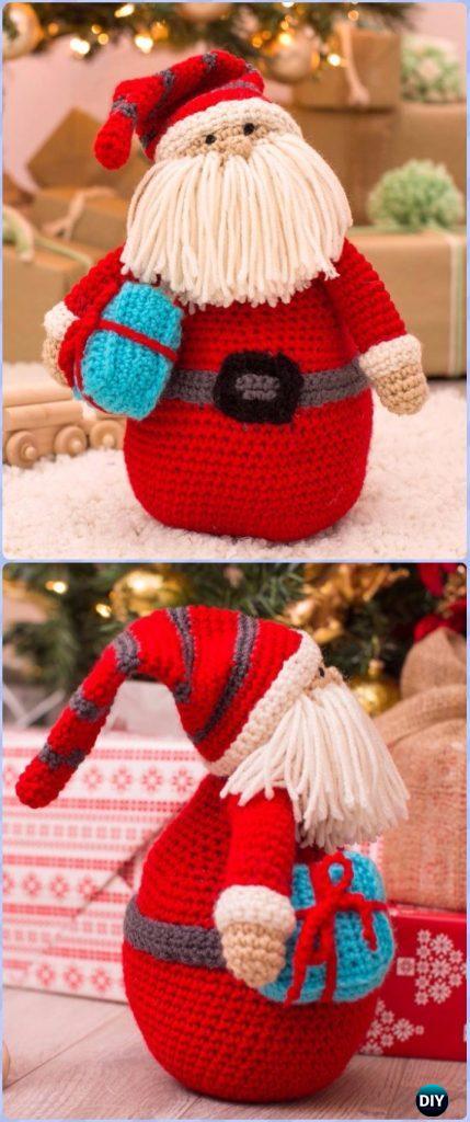 Crochet Huggable Santa Pillow Free Pattern - migurumi Crochet Christmas Softies Toys Free Patterns