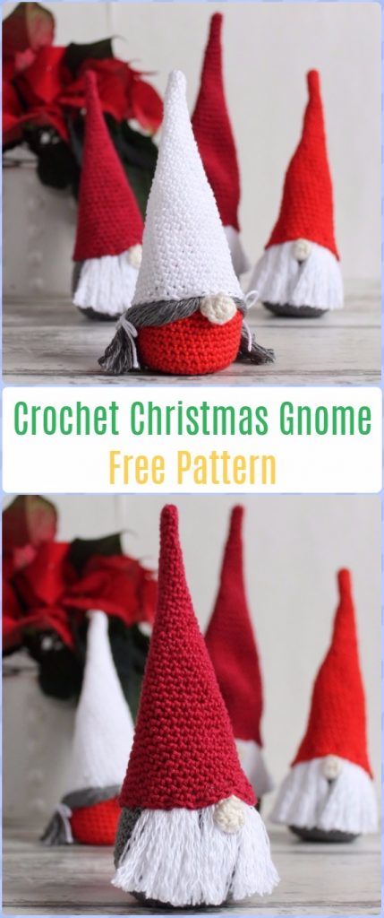 Crochet Christmas Gnome Free Pattern - migurumi Crochet Christmas Softies Toys Free Patterns